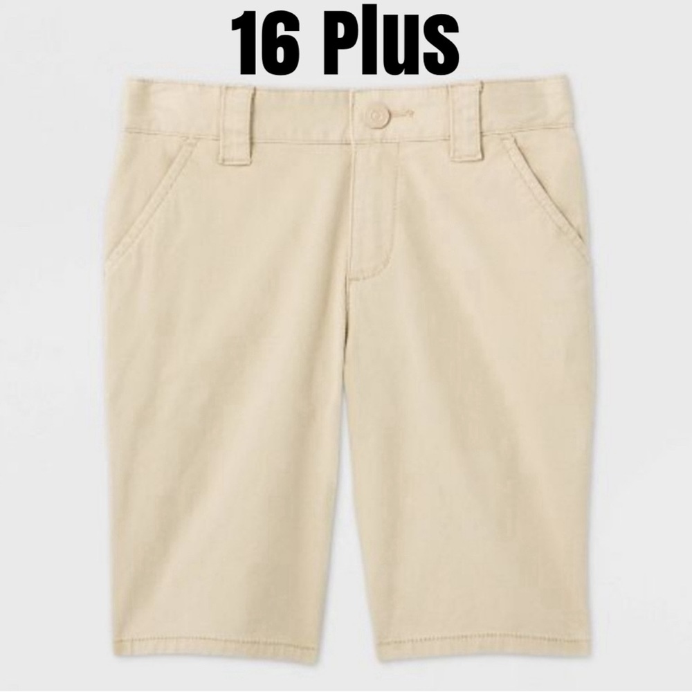 Cat & Jack Khaki school uniform shorts 16 Plus